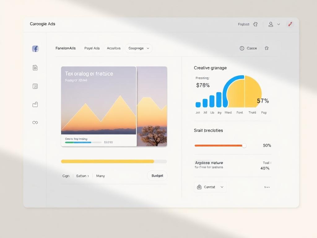 Ads manager dashboard with creative previews