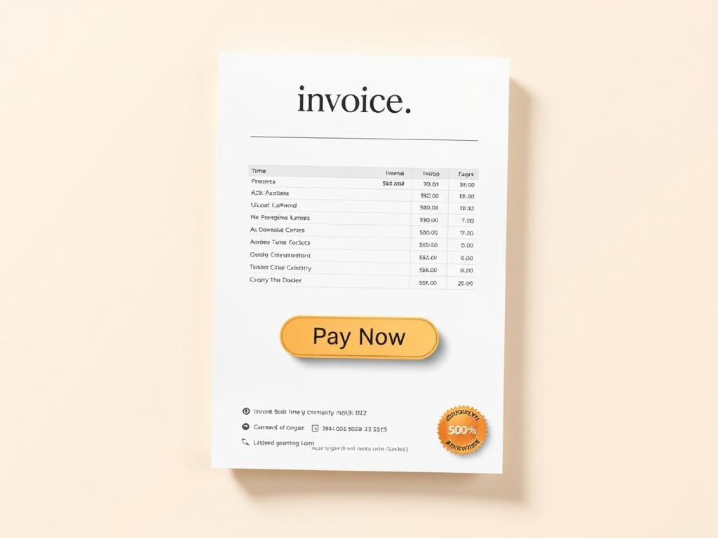 Branded invoice with Pay Now button