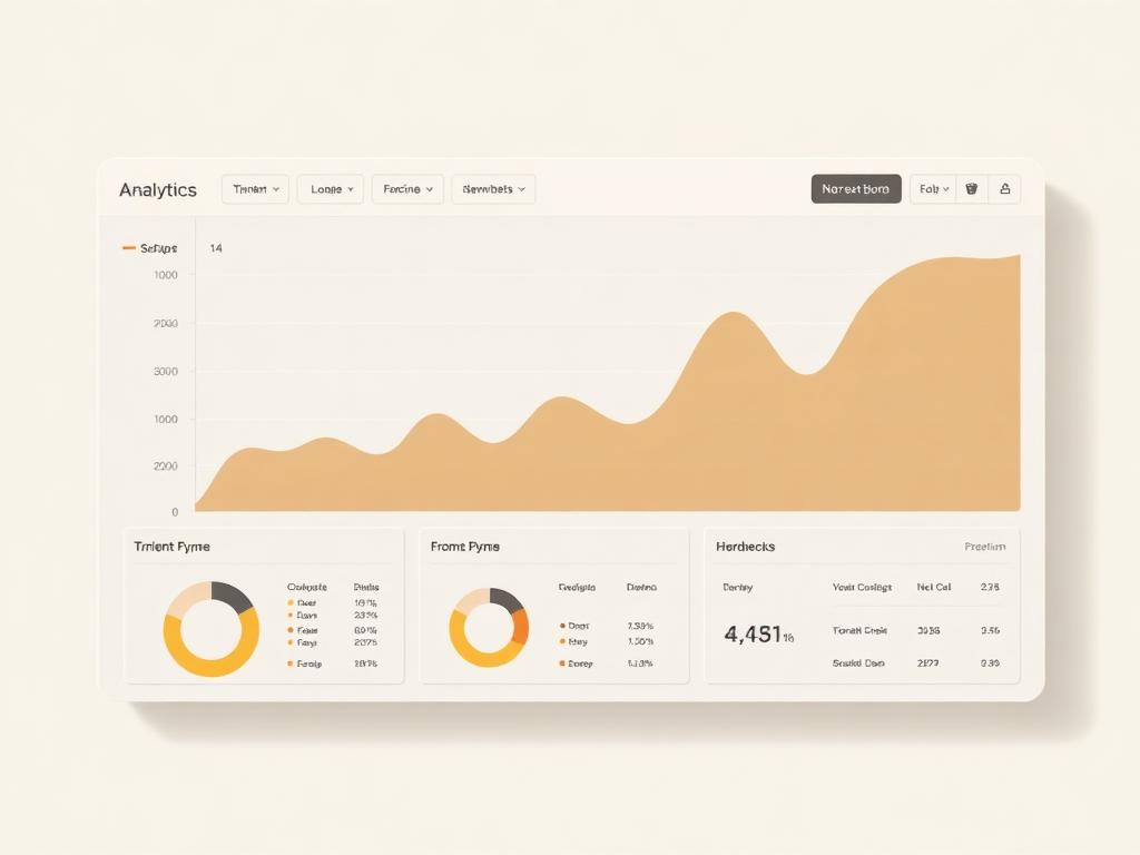 Analytics dashboard with growth charts